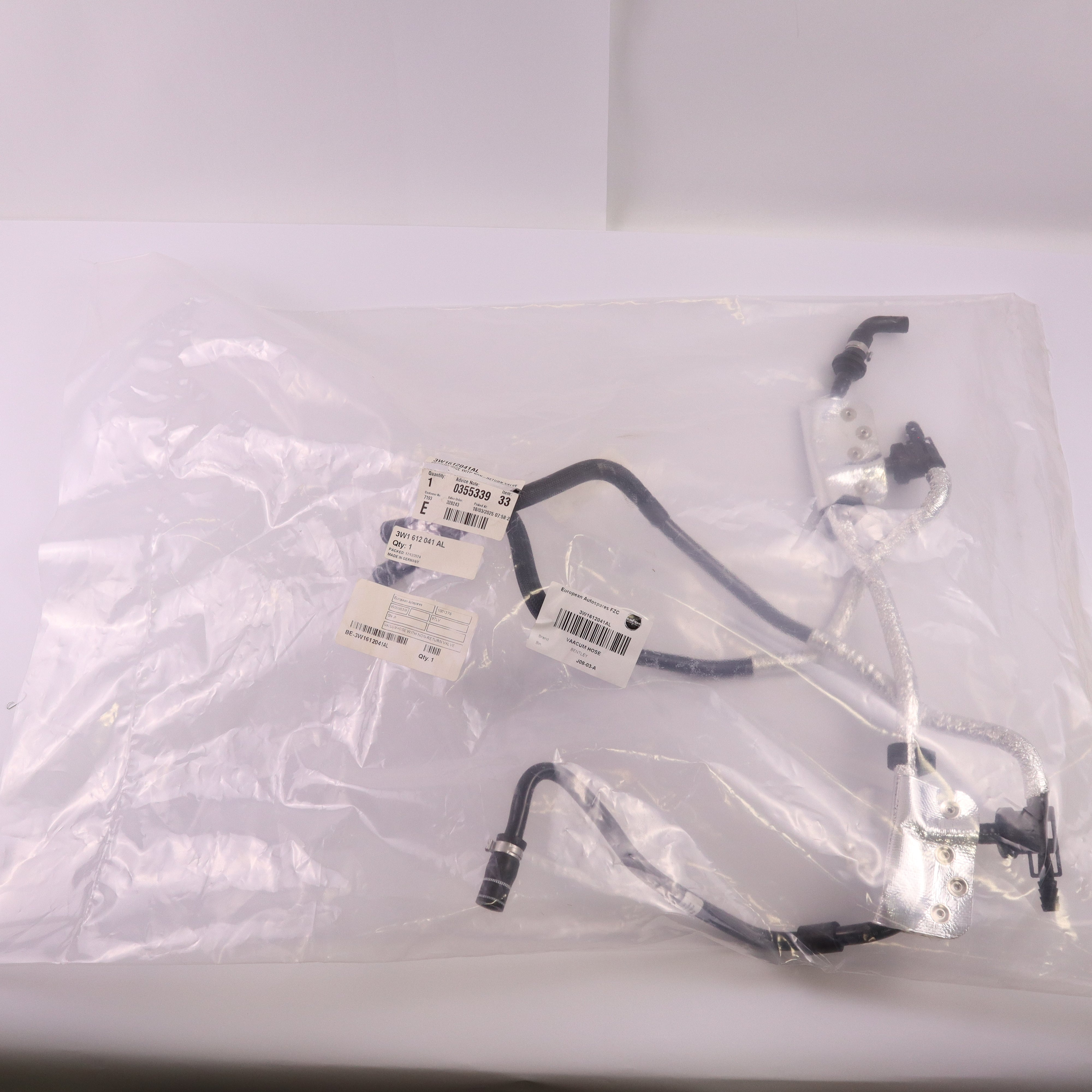 Genuine Bentley Engine Vacuum Hose 3W1612041AL