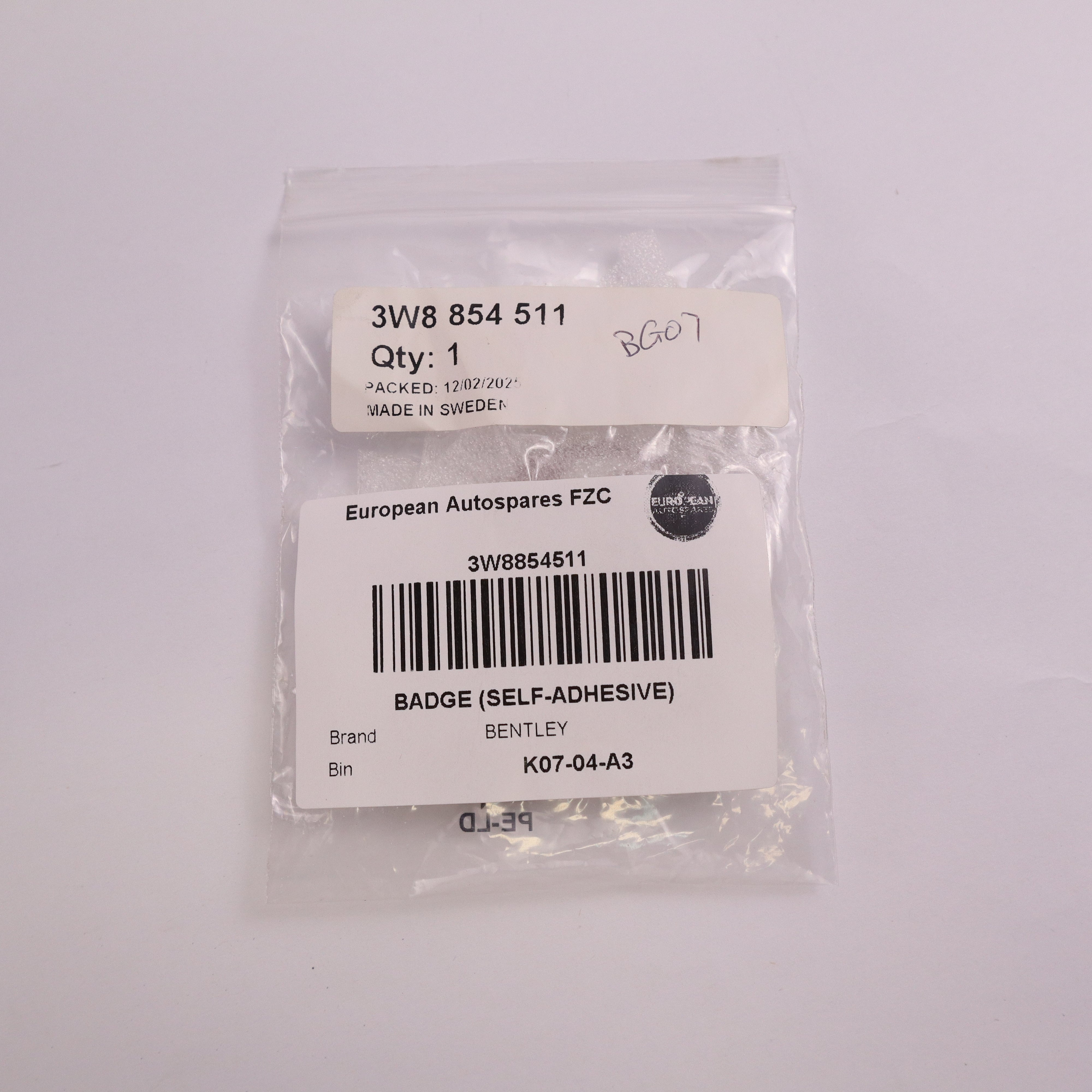 Genuine Bentley Emblem Badge 3W8854511