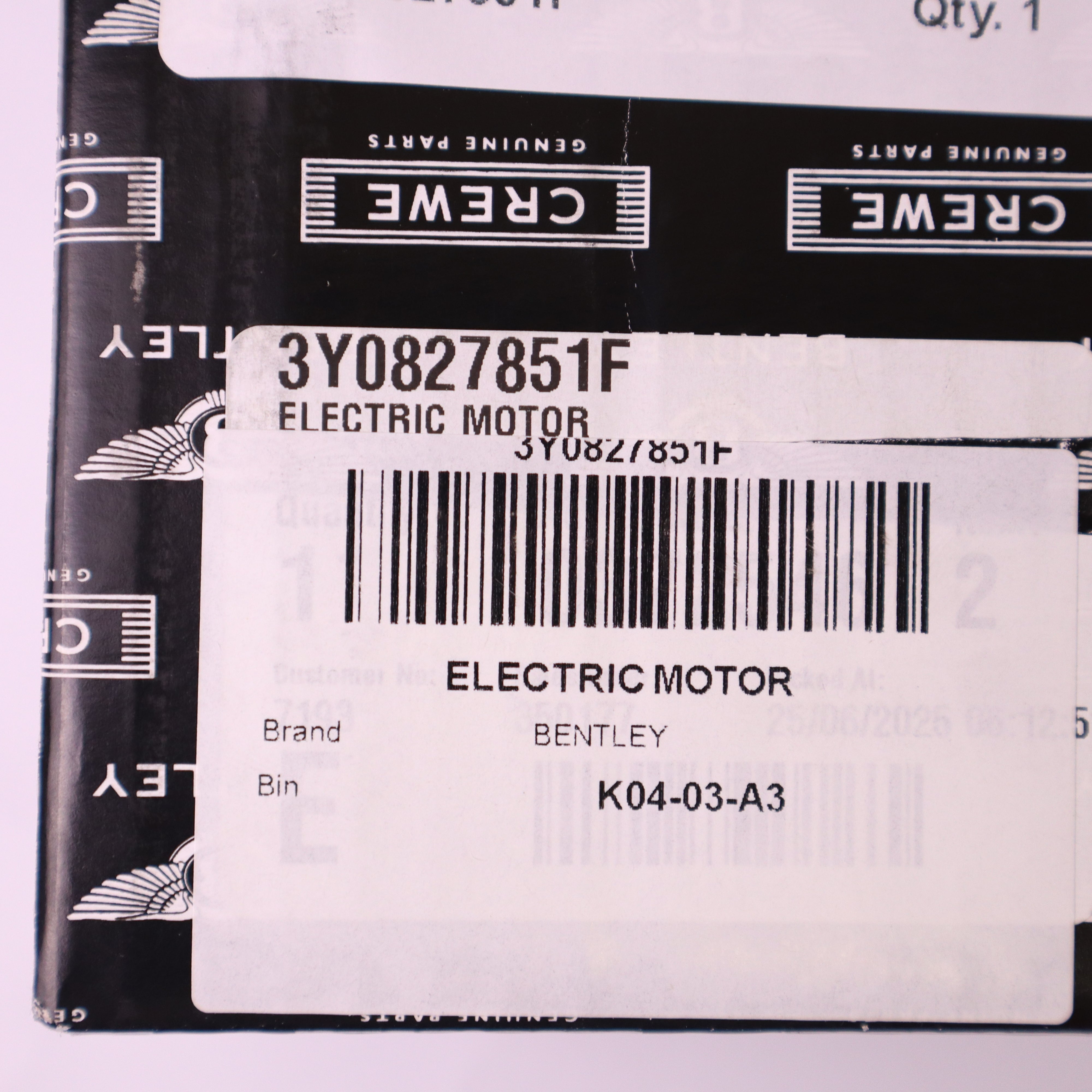 Genuine Bentley Boot Lid Electric Motor Drive Unit 3Y0827851F