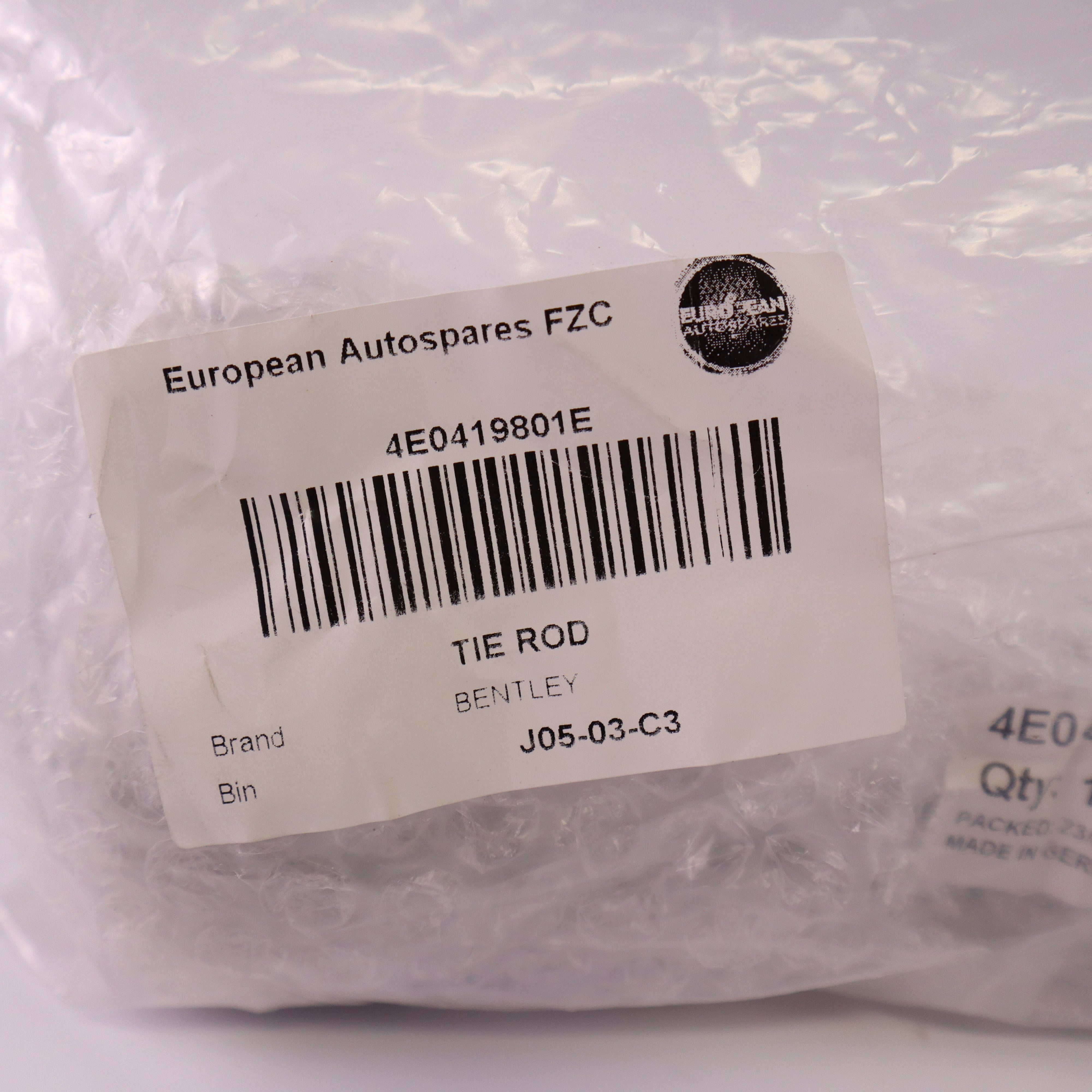 Genuine Bentley Steering Tie Rod Assembly 4E0419801E