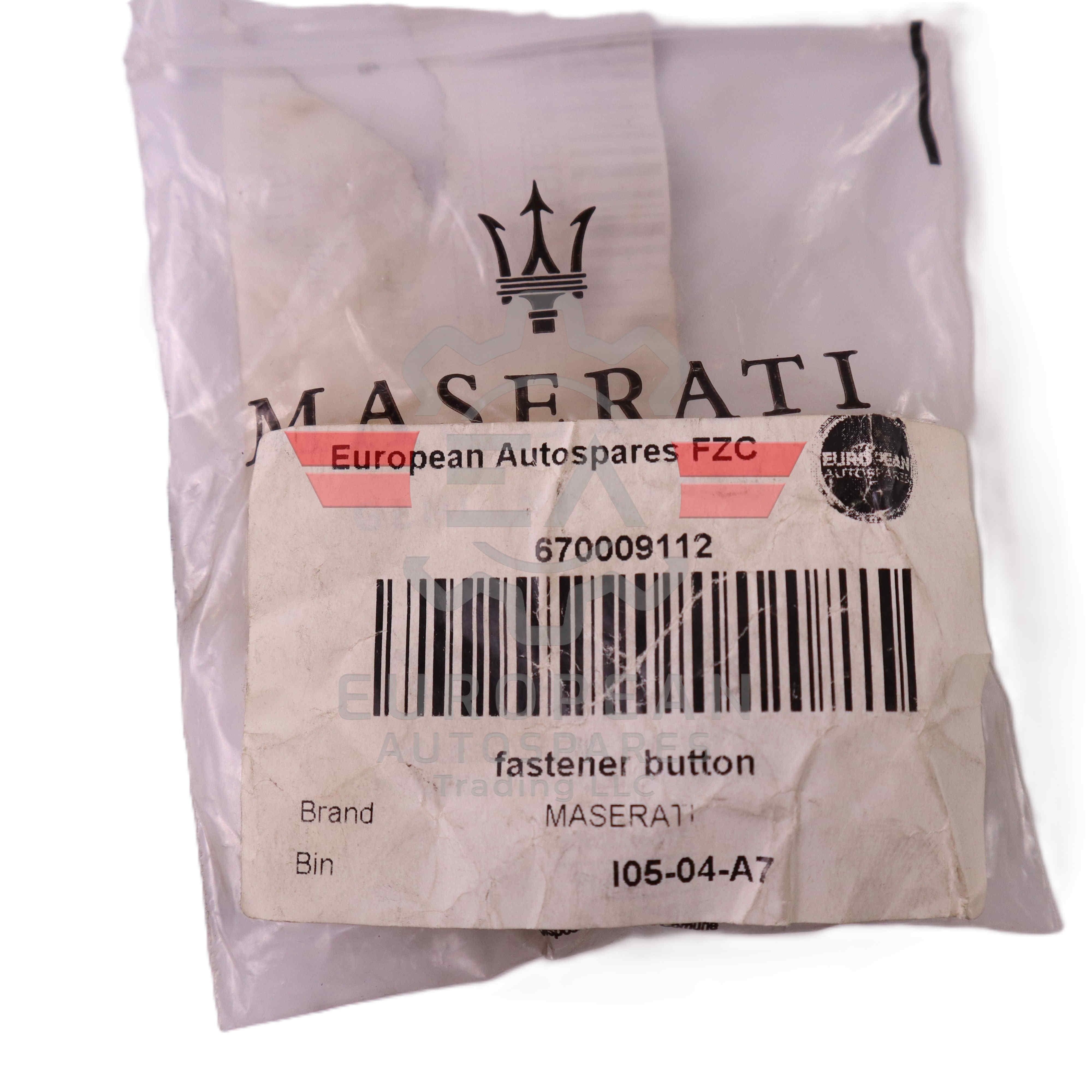Genuine Maserati Fastener Button 670009112 European Autospares Trading LLC
