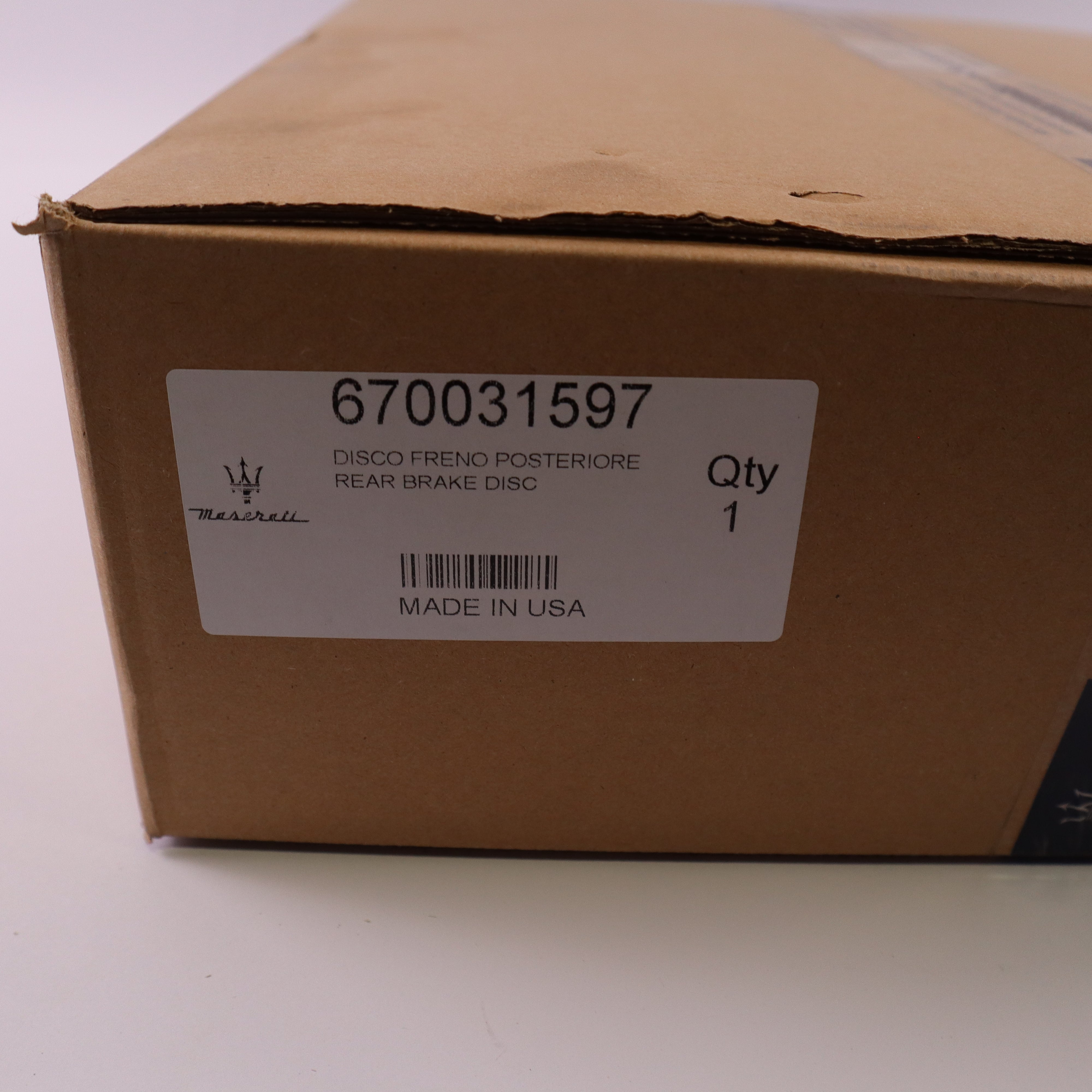 Genuine Maserati Rear Brake Disc 670031597