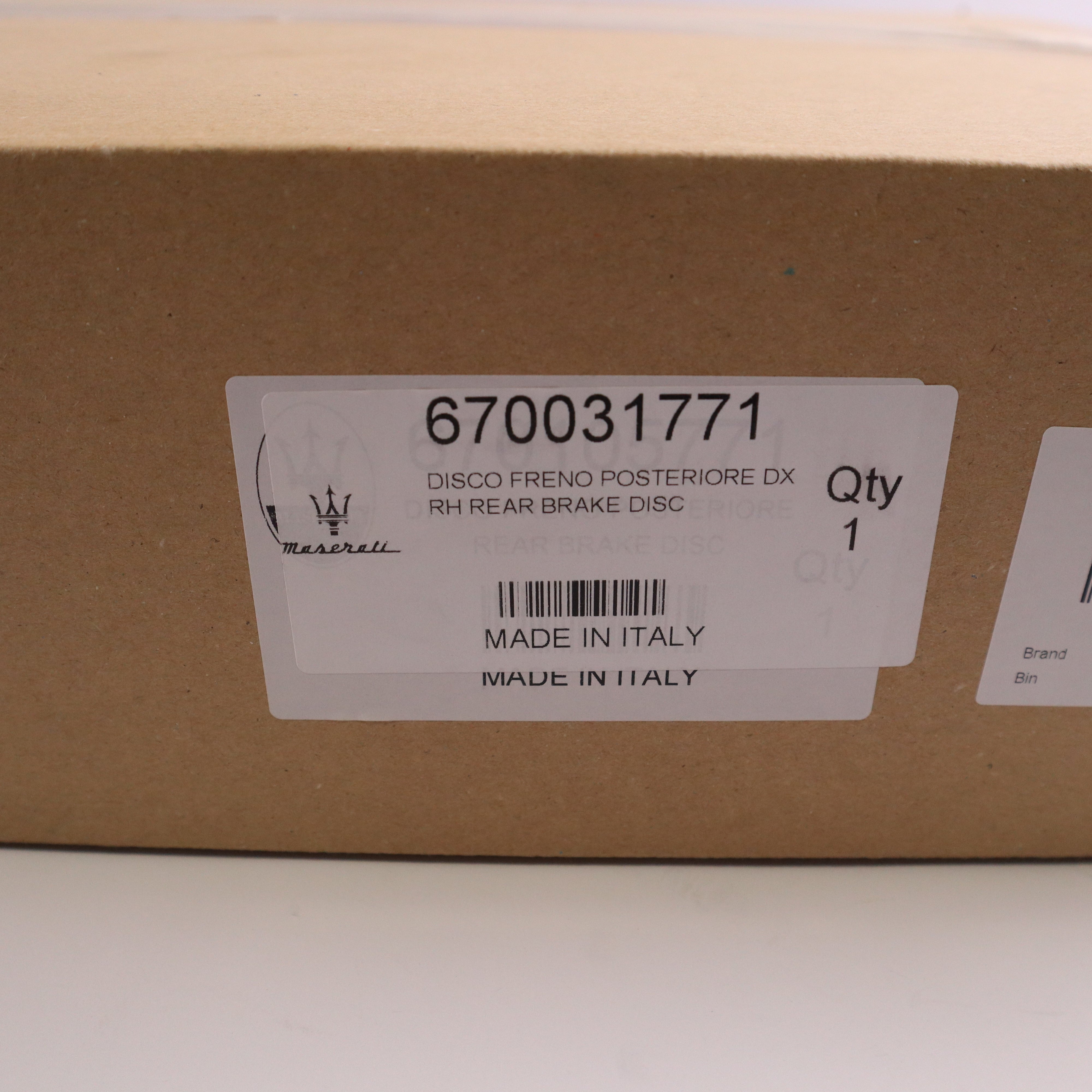 Genuine Maserati Rear Brake Disc 670031771