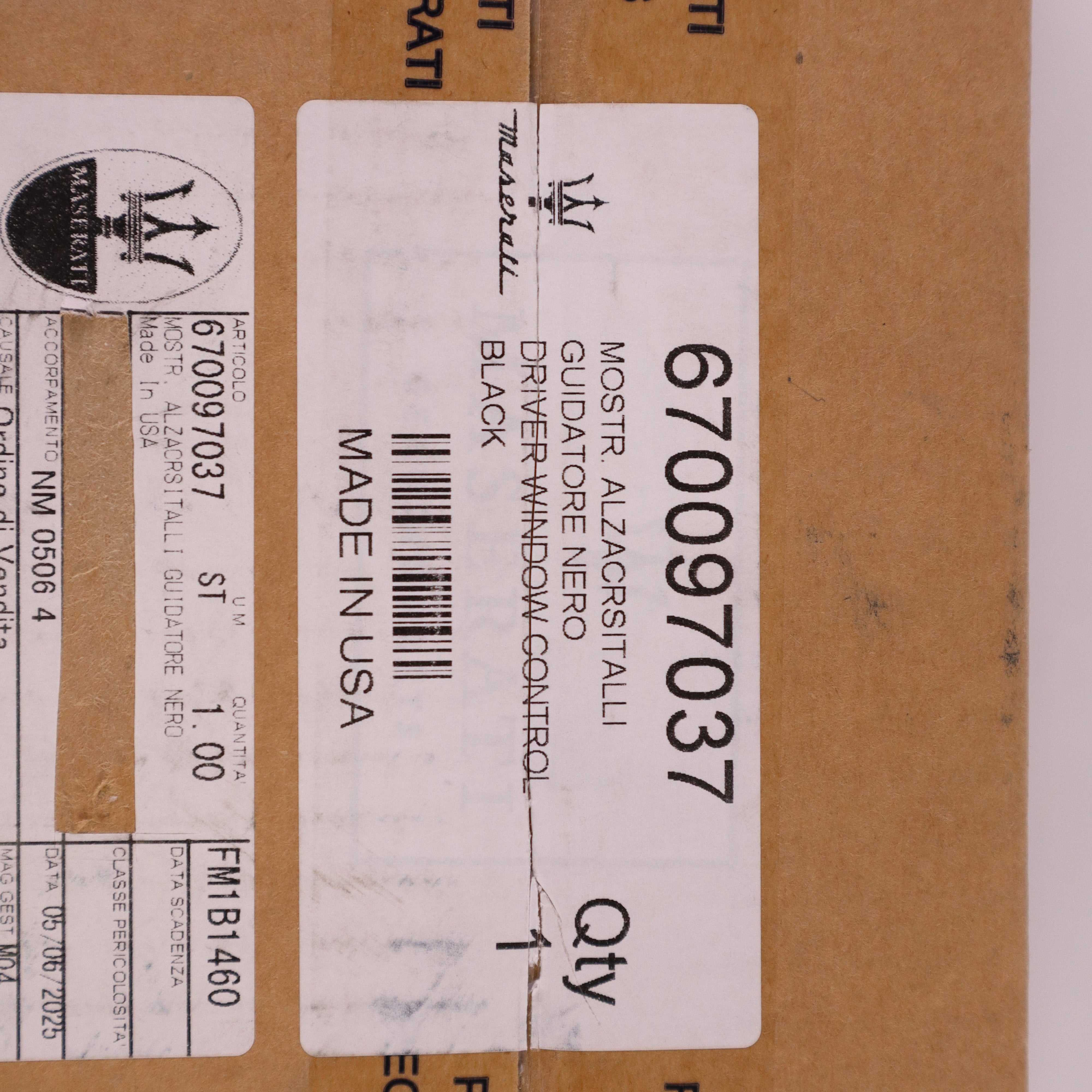 Genuine Maserati Door Power Window Trim Plate 670097037
