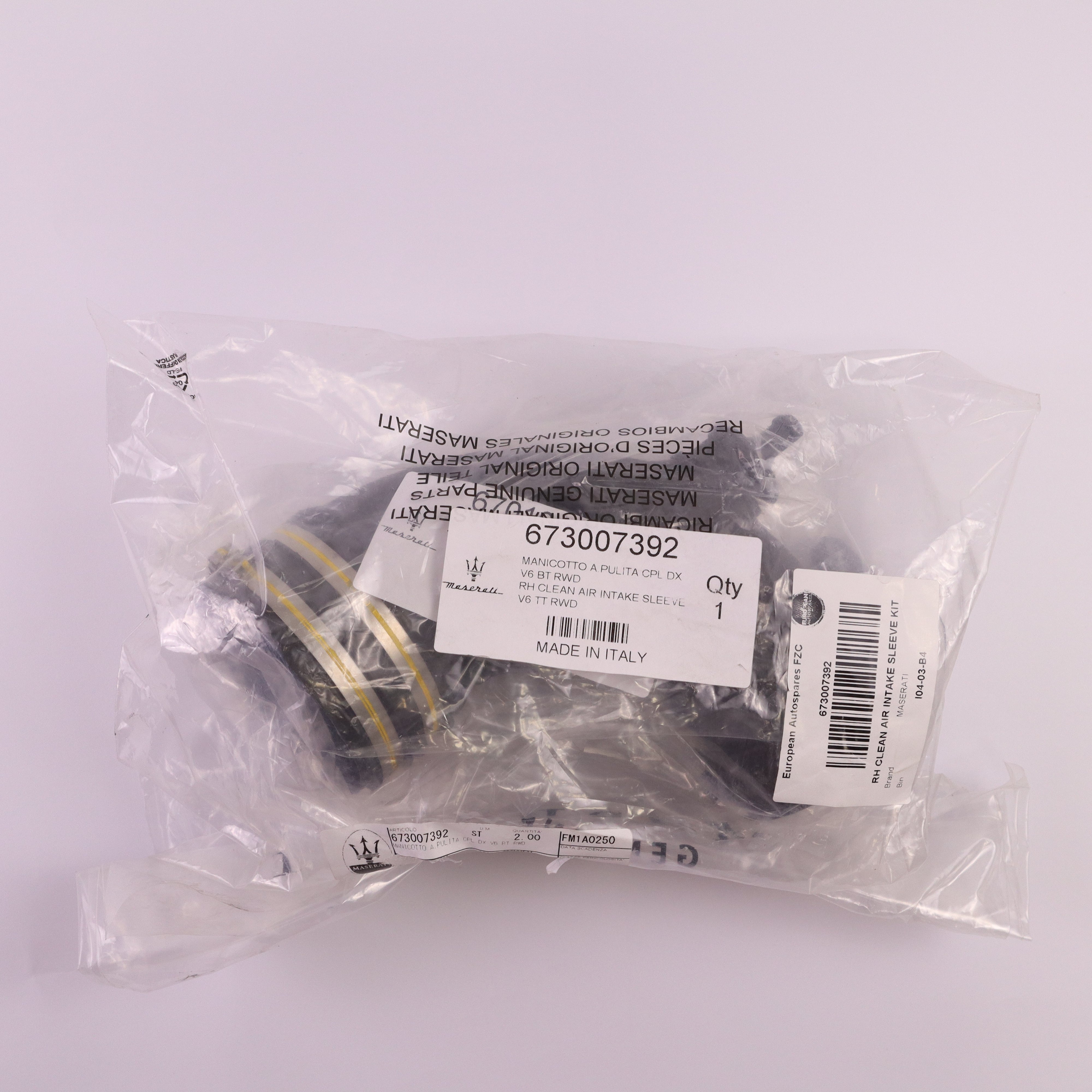 Genuine Maserati Intake Air Pipe 673007392
