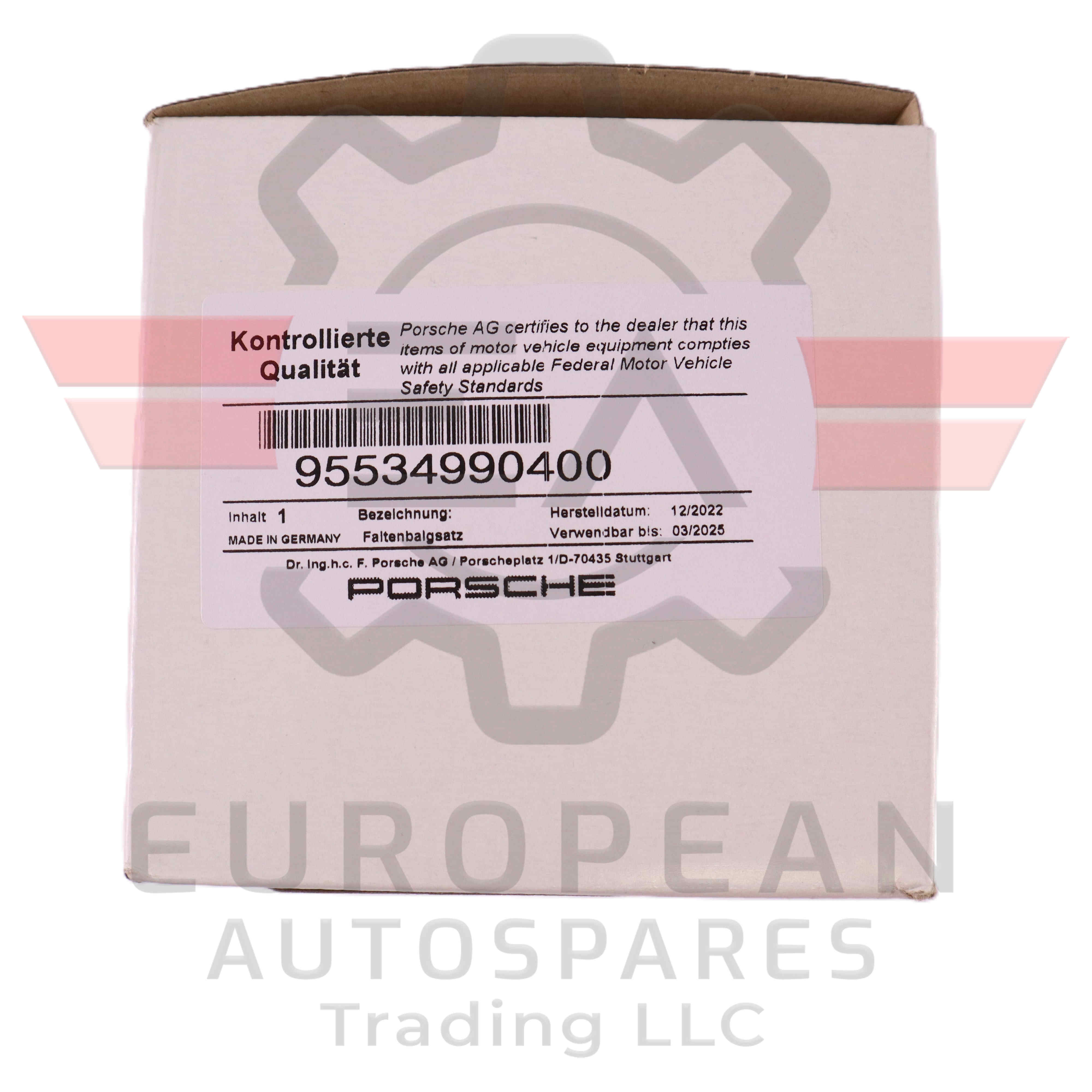 Porsche Driveshaft Dust Boot Bellows Repair Kit 95534990400A | Genuine OEM European Autospares Trading LLC