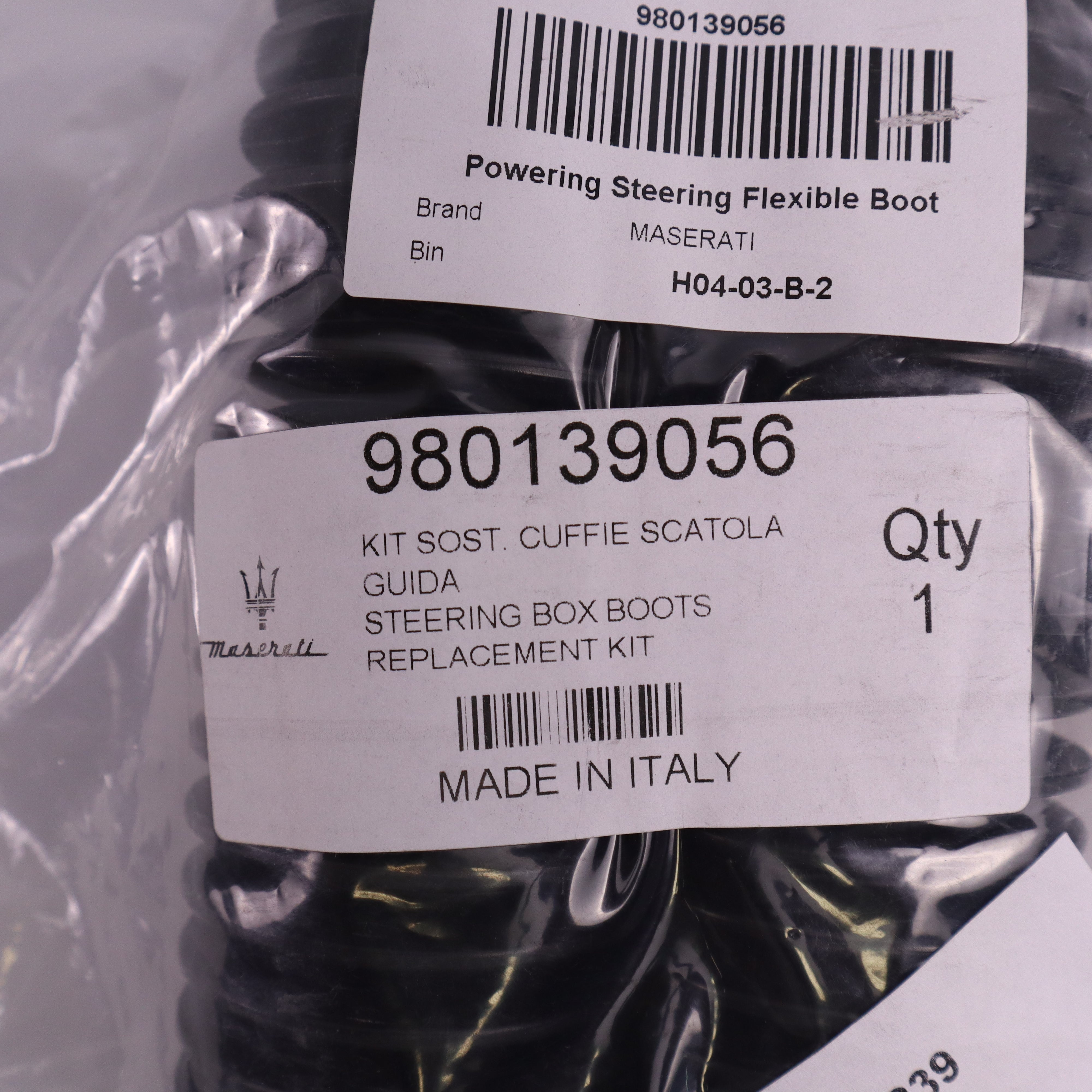 Genuine Maserati Steering Rack Boot Kit 980139056
