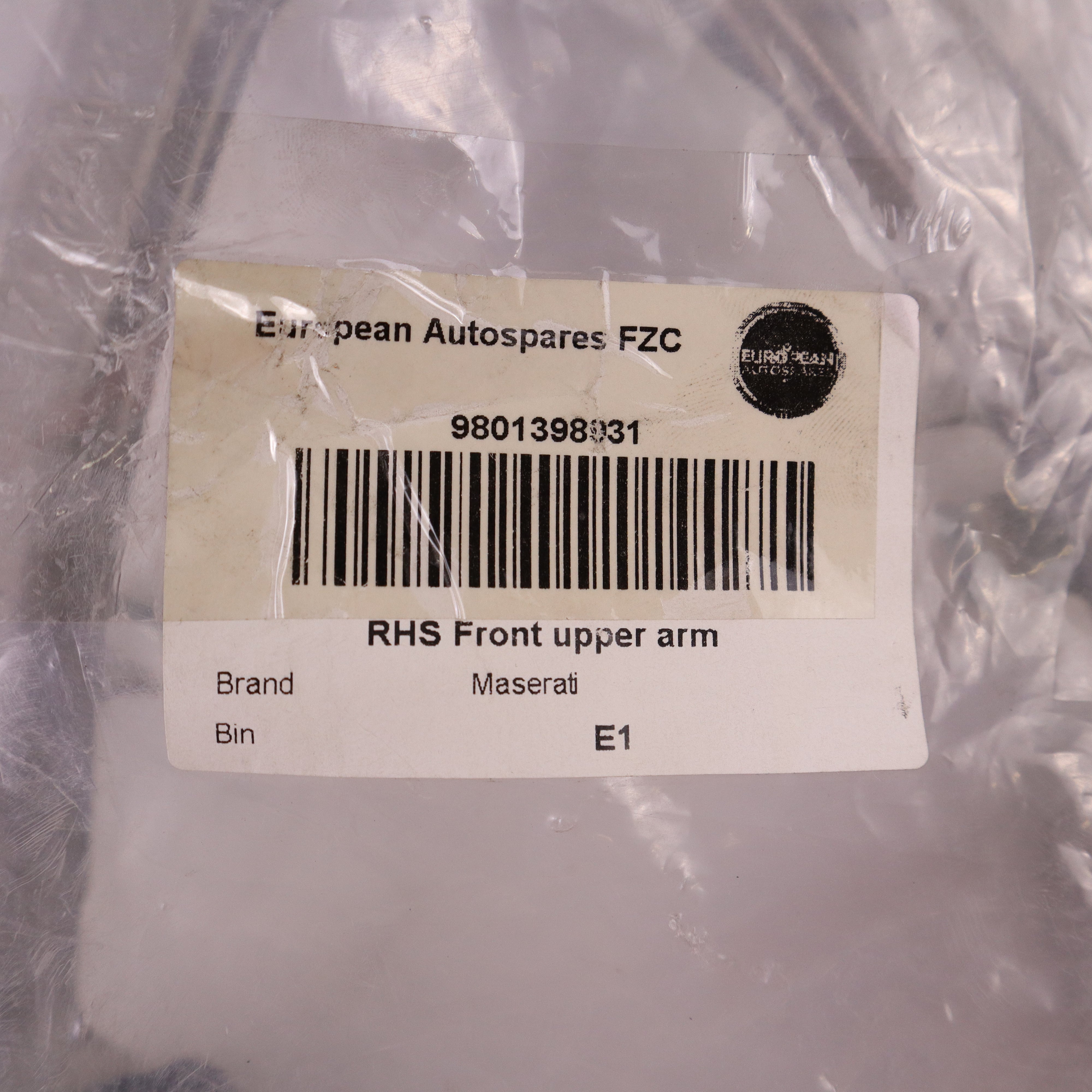 Genuine Maserati Front Upper Arm RHS 9801398931