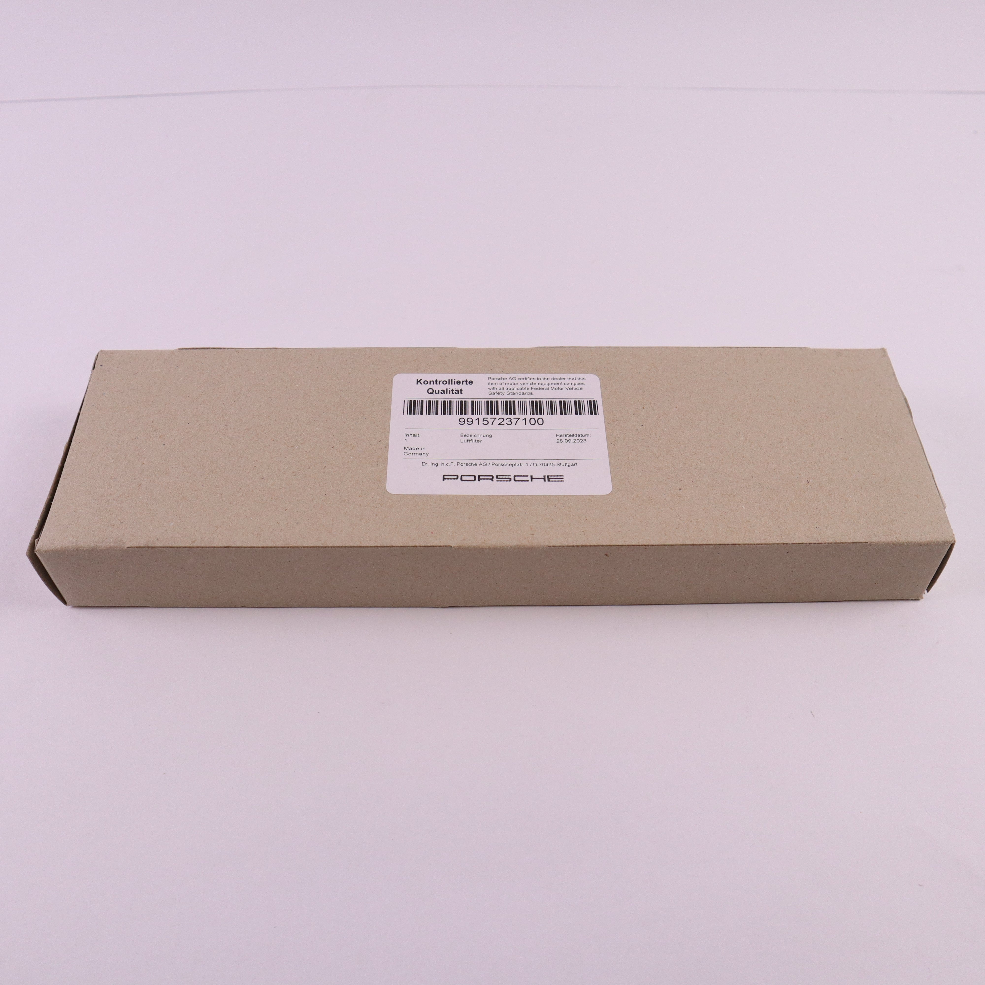 Genuine Porsche Air Cleaner 99157237100