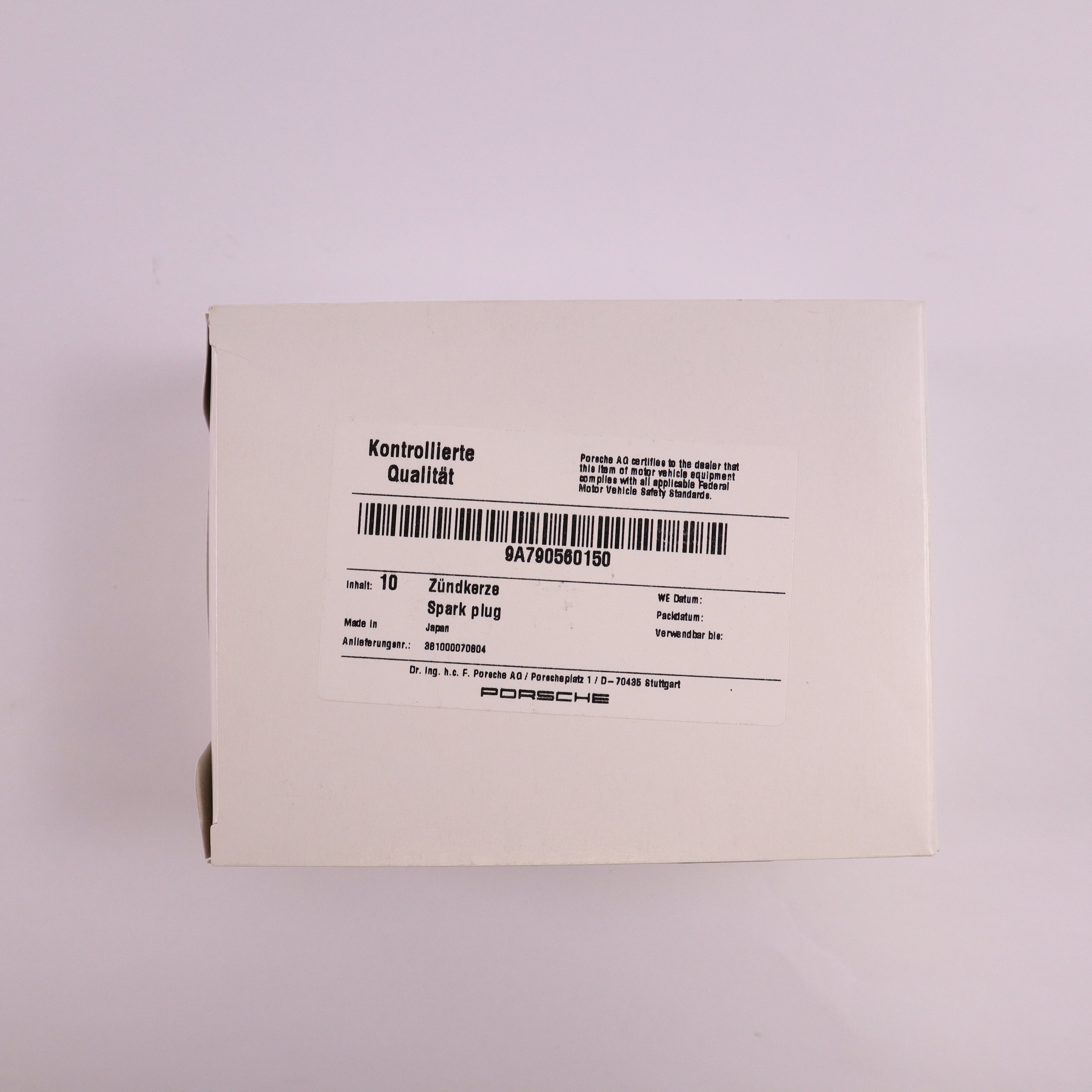 Genuine Porsche Panamera Spark Plugs 9A790560150