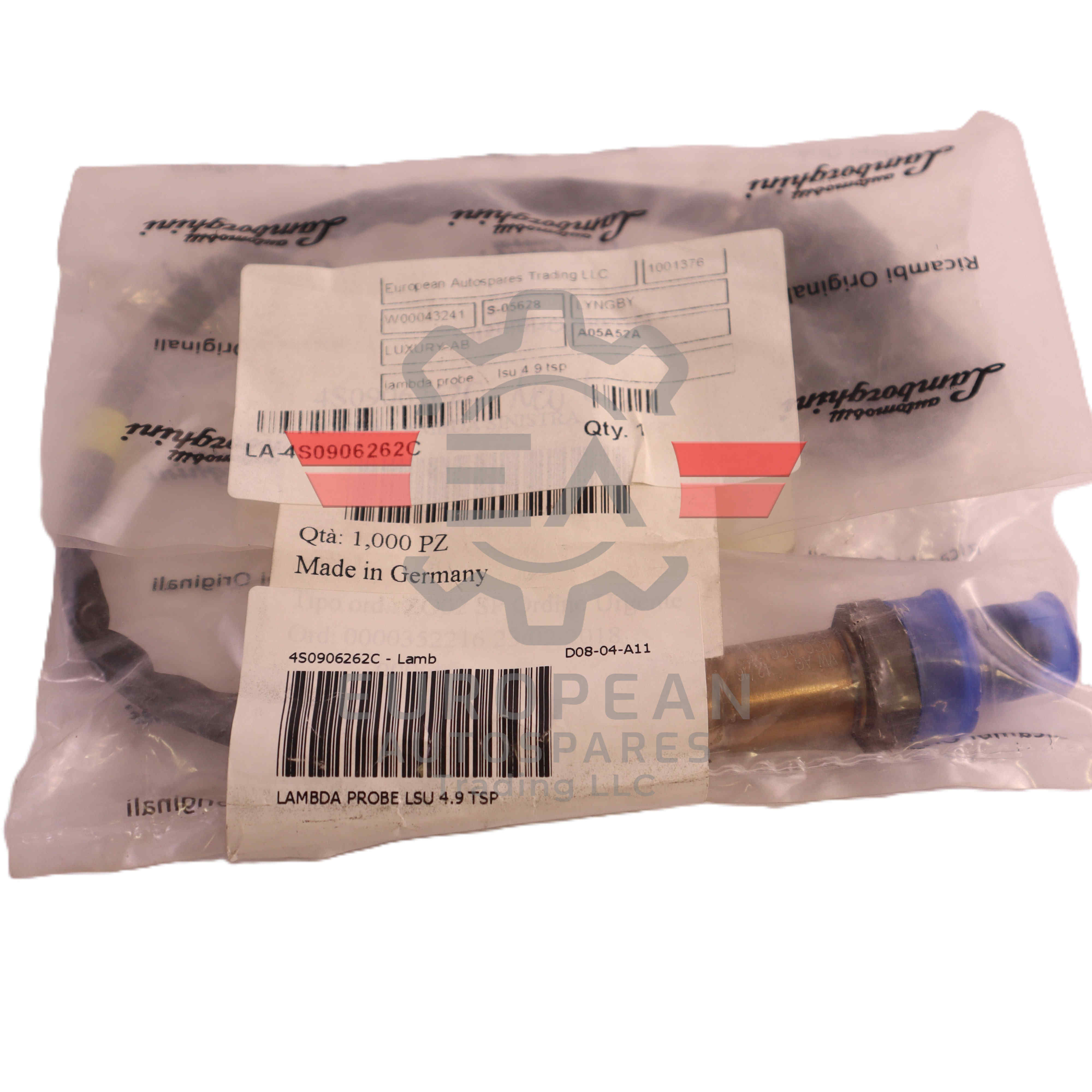 Lamborghini Oxygen Lambda Sensor LSU 4.9 4S0906262C | Genuine OEM European Autospares Trading LLC