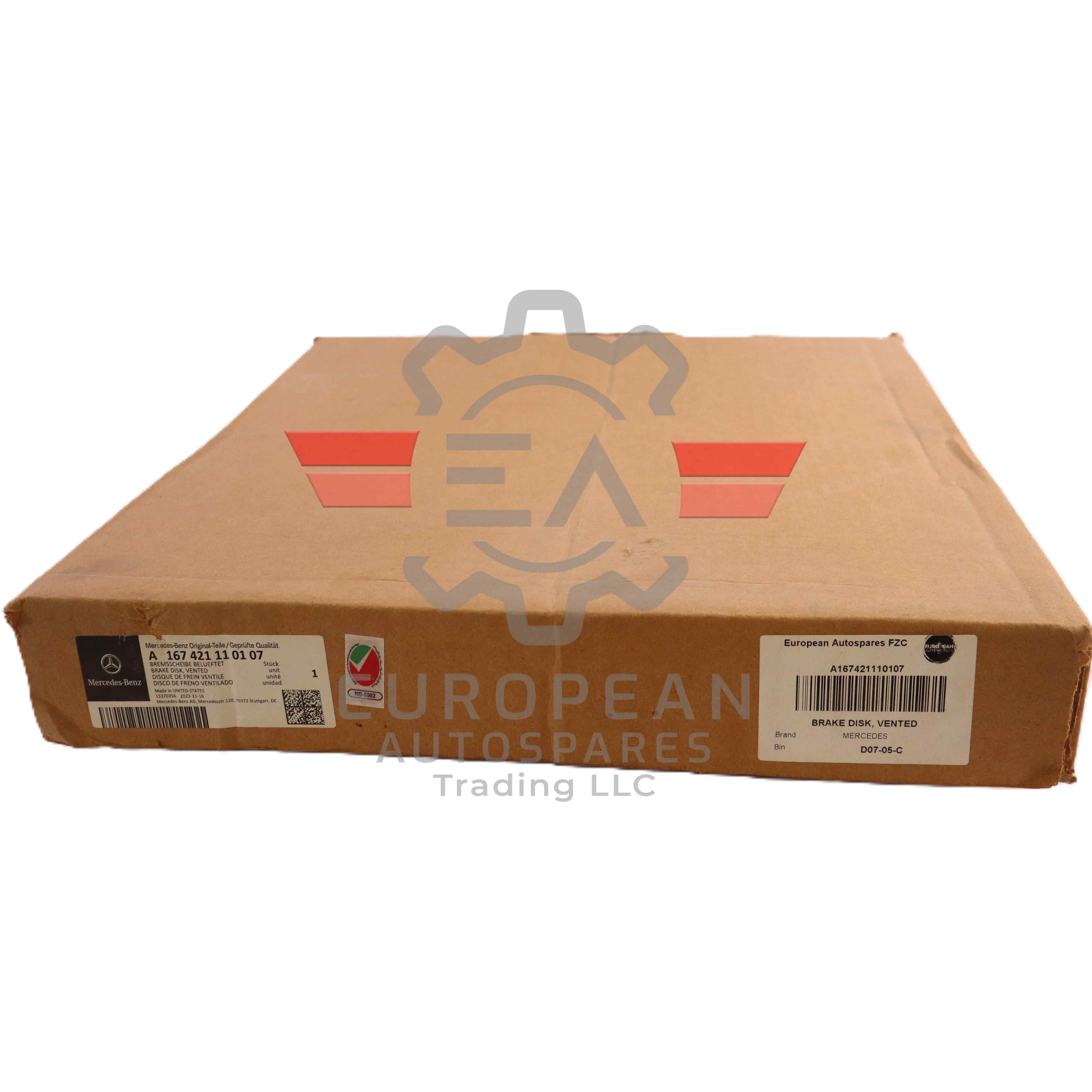 Mercedes-Benz Front Vented Brake Disc Rotor A167421110107 | Genuine OEM European Autospares Trading LLC