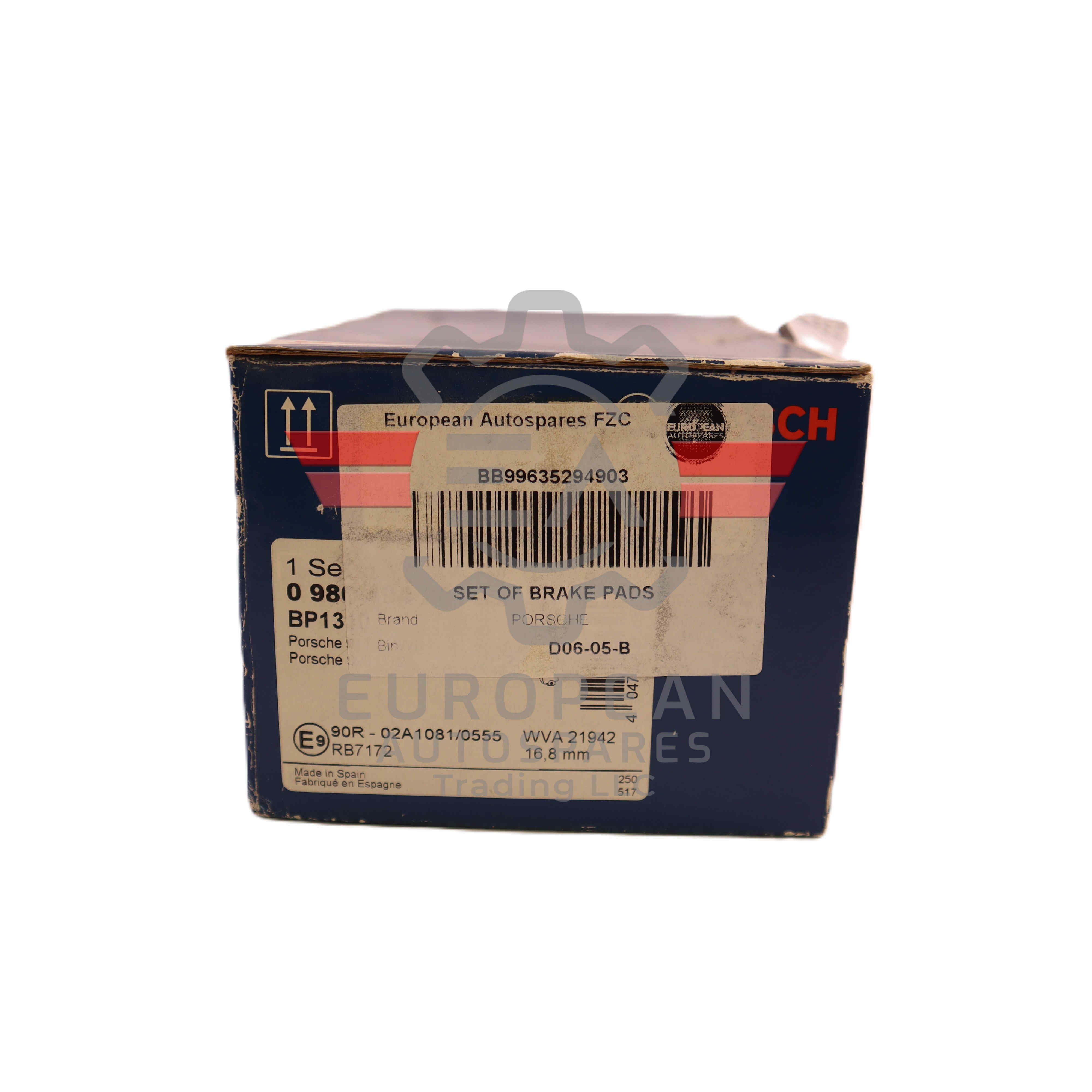 Porsche Brake Pads Set 99635294903 | Genuine OEM European Autospares Trading LLC