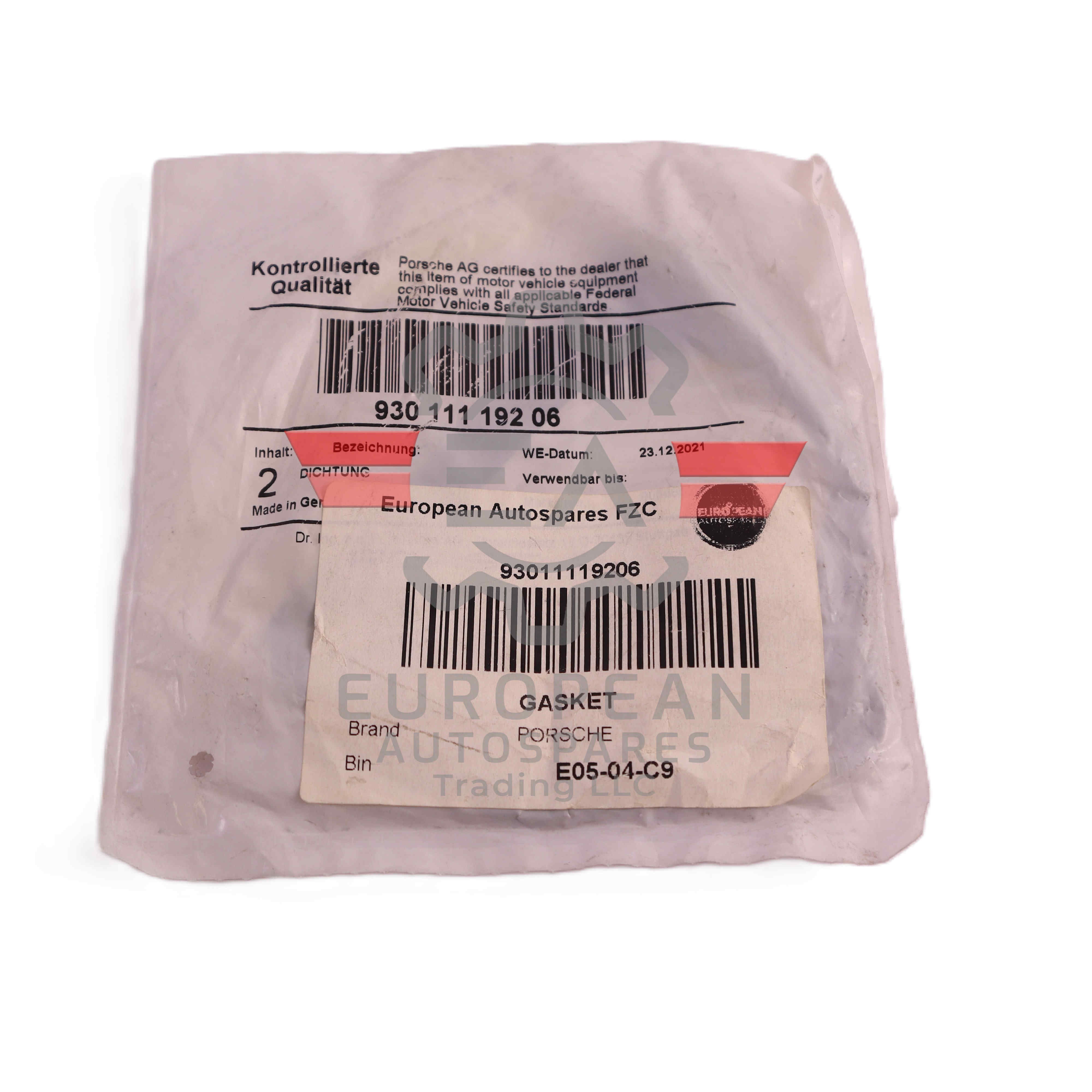 Porsche Engine Sealing Gasket 93011119206 | Genuine OEM European Autospares Trading LLC