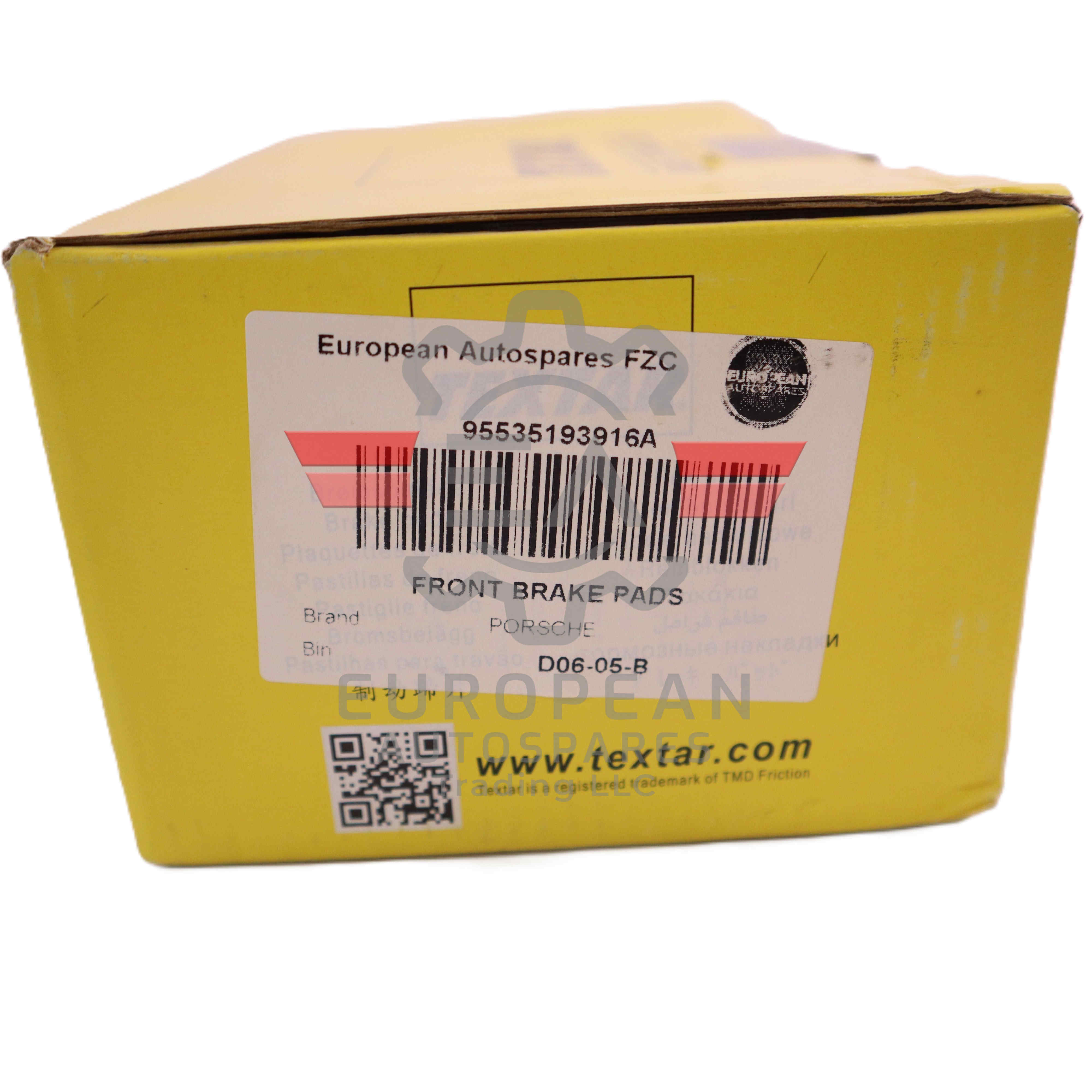 Porsche Front Brake Pads Set 95535193916A | Genuine OEM European Autospares Trading LLC