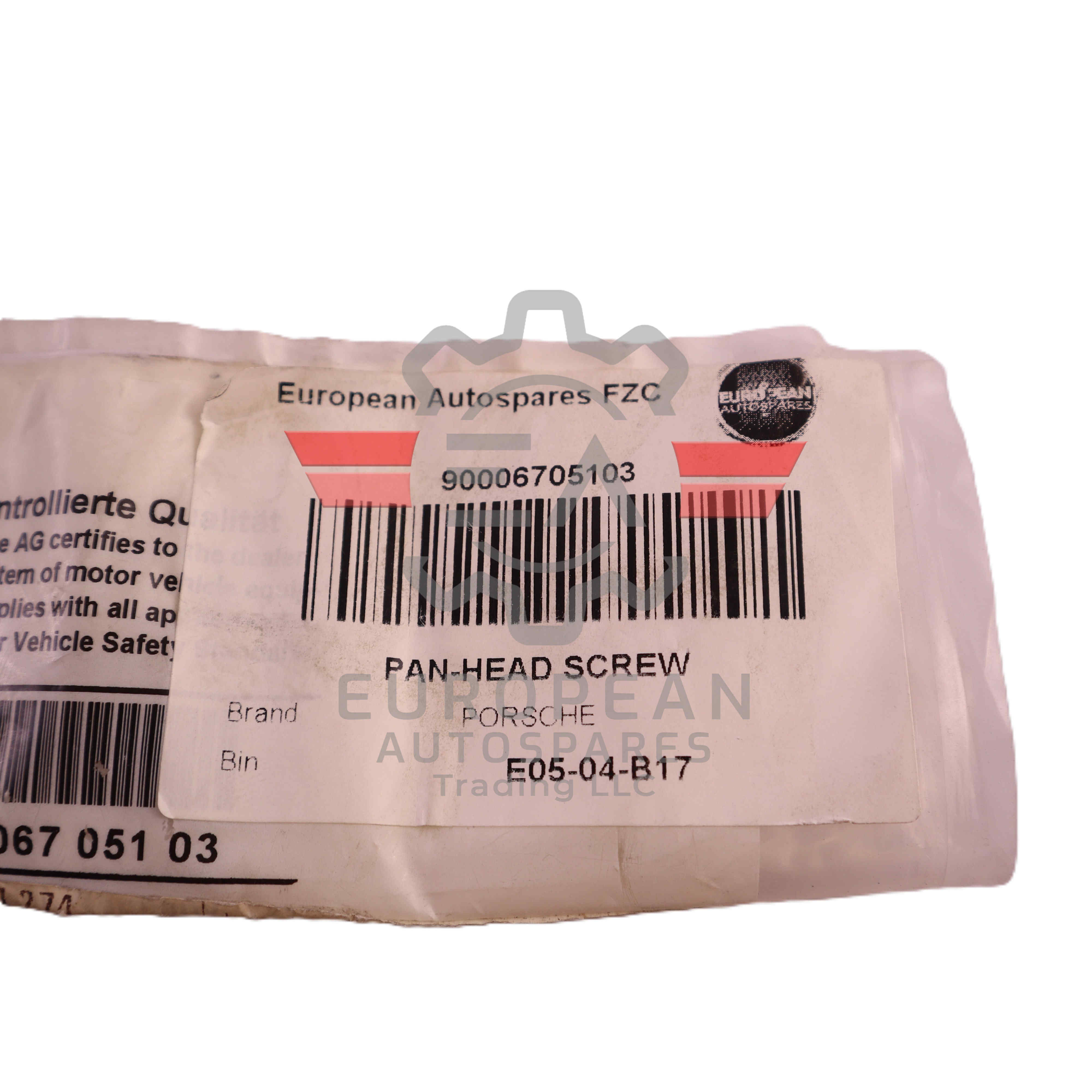 Porsche Pan Head Screw Fastener 90006705103 | Genuine OEM European Autospares Trading LLC