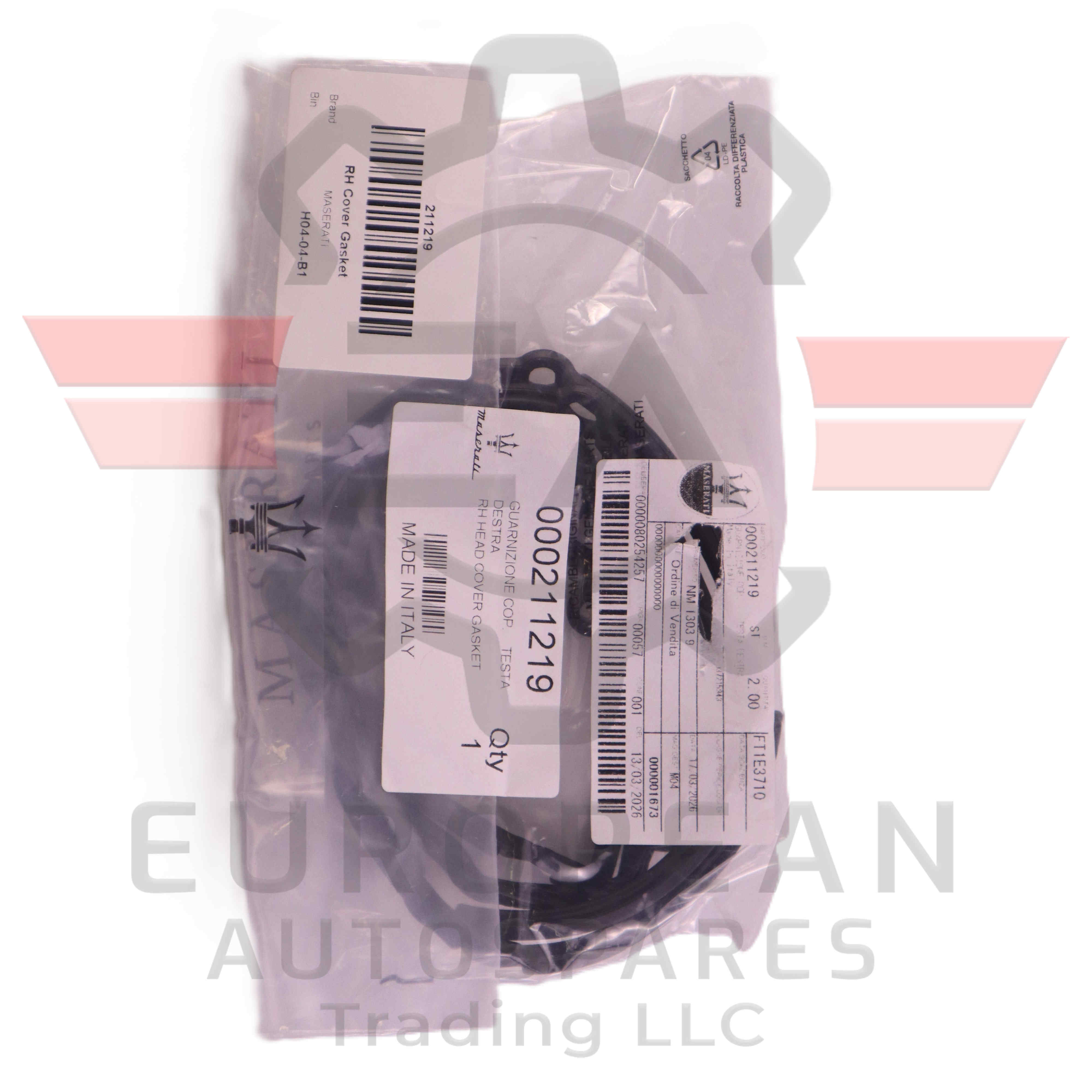 Genuine Maserati RH Head Cover Gasket 211219 European Autospares Trading LLC