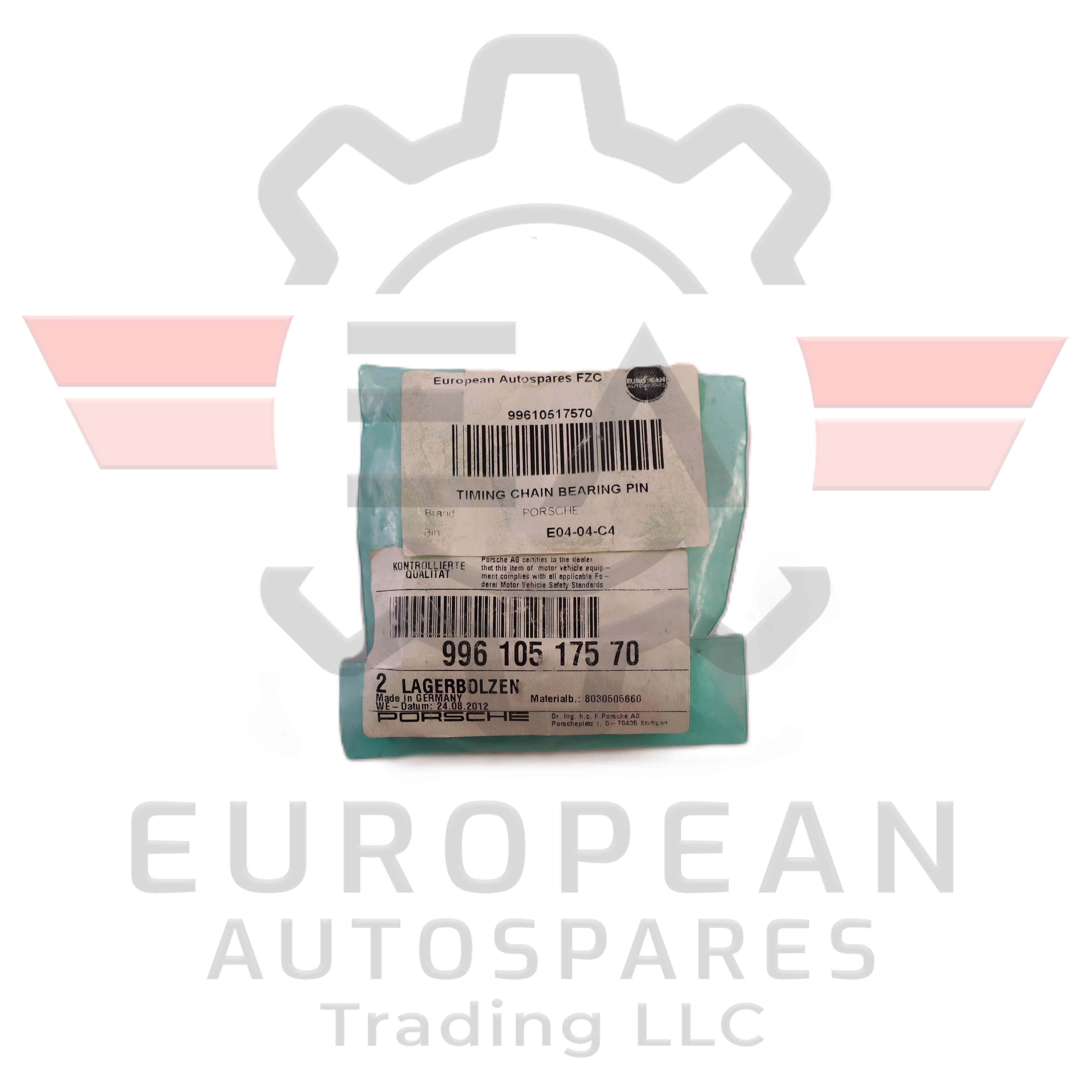 Porsche Engine Timing Chain Bearing Guide Pin 99610517570 | Genuine OEM European Autospares Trading LLC